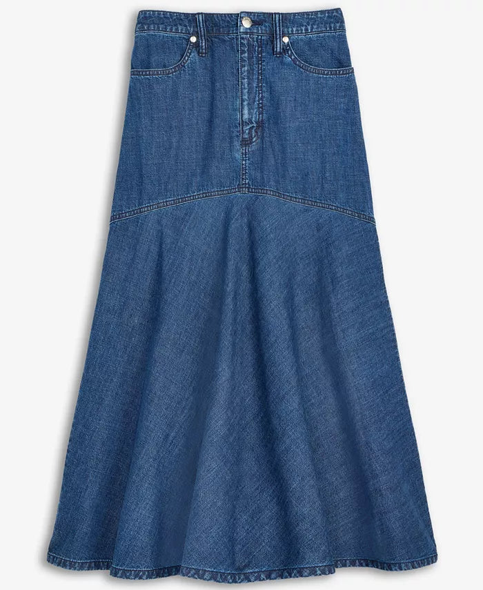 Women'S Denim Flared Midi Skirt, Exclusively at Macy'S