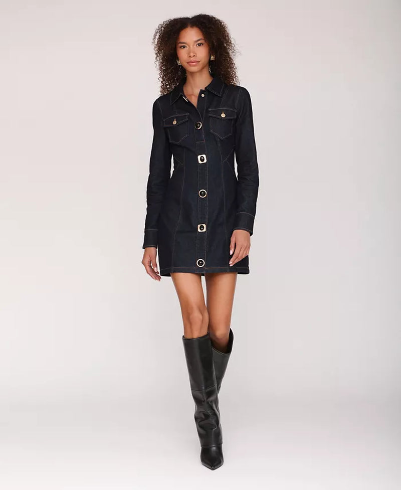 Women'S Collared Mini Shirt Dress