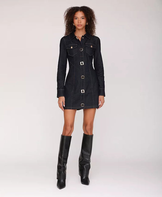 Women'S Collared Mini Shirt Dress