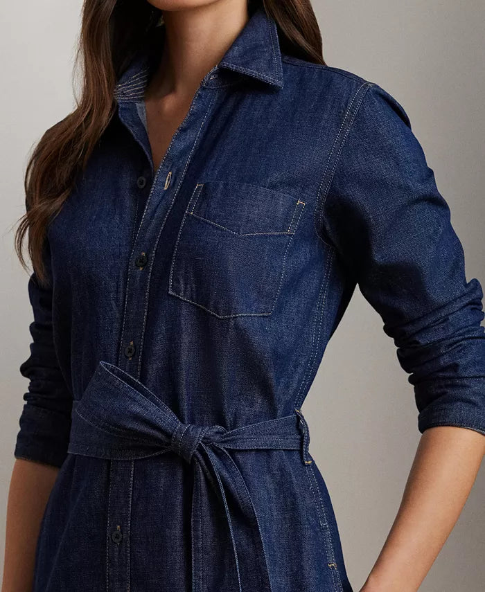 Belted Denim Shirtdress