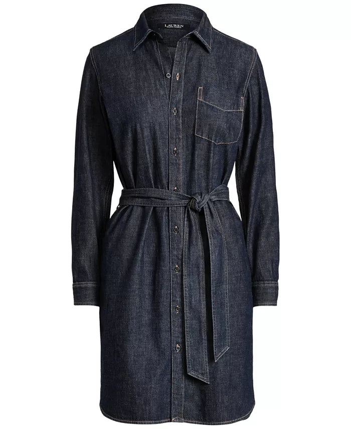 Belted Denim Shirtdress