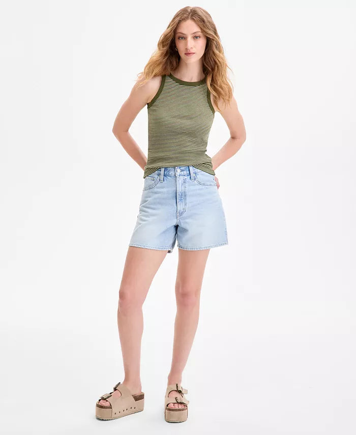 Women'S Cotton Cinch-Waist Denim Shorts
