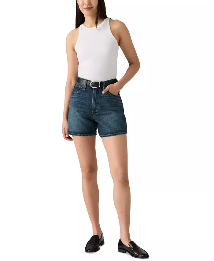 Women'S Cotton Cinch-Waist Denim Shorts