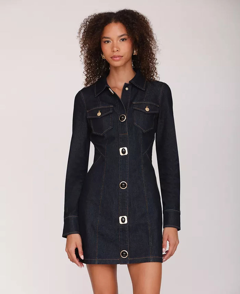 Women'S Collared Mini Shirt Dress