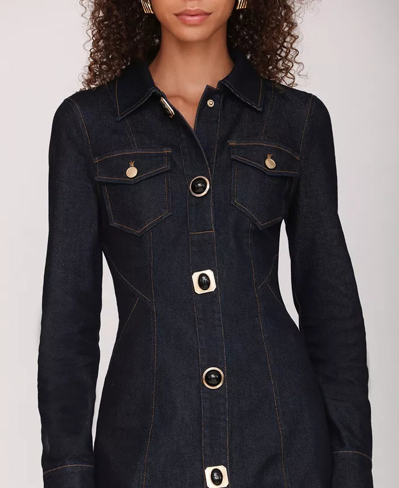 Women'S Collared Mini Shirt Dress