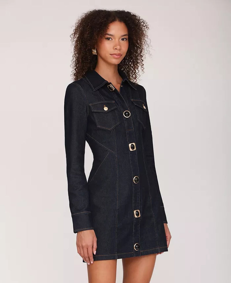 Women'S Collared Mini Shirt Dress