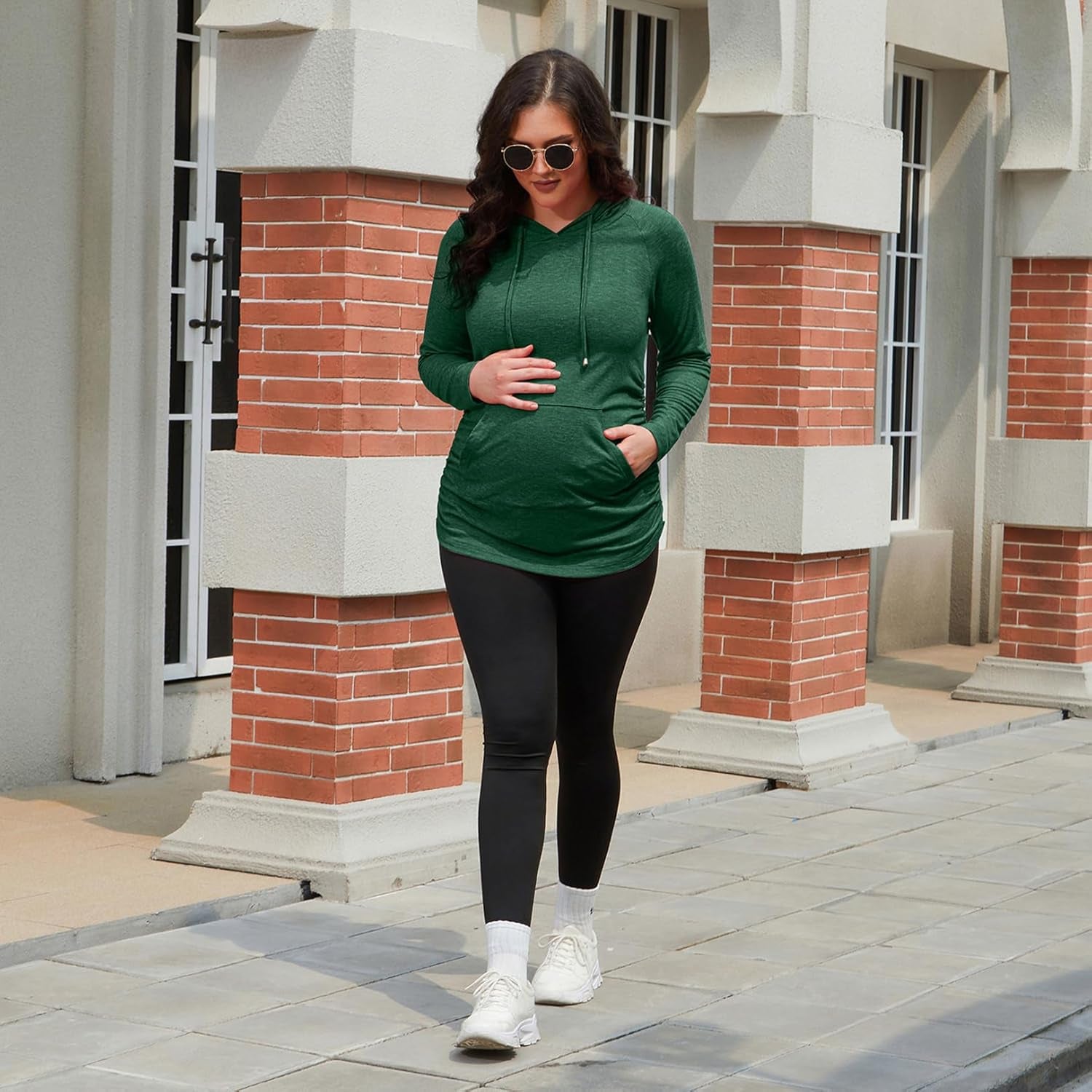 Maternity Hoodie Long Sleeves Shirts Casual Maternity Top Pregnancy Sweatshirt Casual Clothes